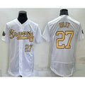 Atlanta Braves #27 Austin Riley Number White MWATKINS 2022 All Star Stitched Flex Base Jersey