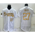 Atlanta Braves #27 Austin Riley Number White MWATKINS 2022 All Star Stitched Flex Base Jersey