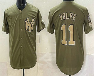 New York Yankees #11 Anthony Volpe Olive MWATKINS 2026 Armed Forces Day Jersey