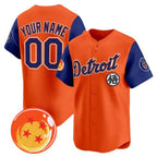 Custom Detroit Tigers x Dragon Ball Royal Orange MWATKINS Vapor Premier Limited Jersey - All Stitched