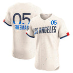 Los Angeles Dodgers #5 Freddie Freeman Cream MWATKINS City Connect Elite Jersey