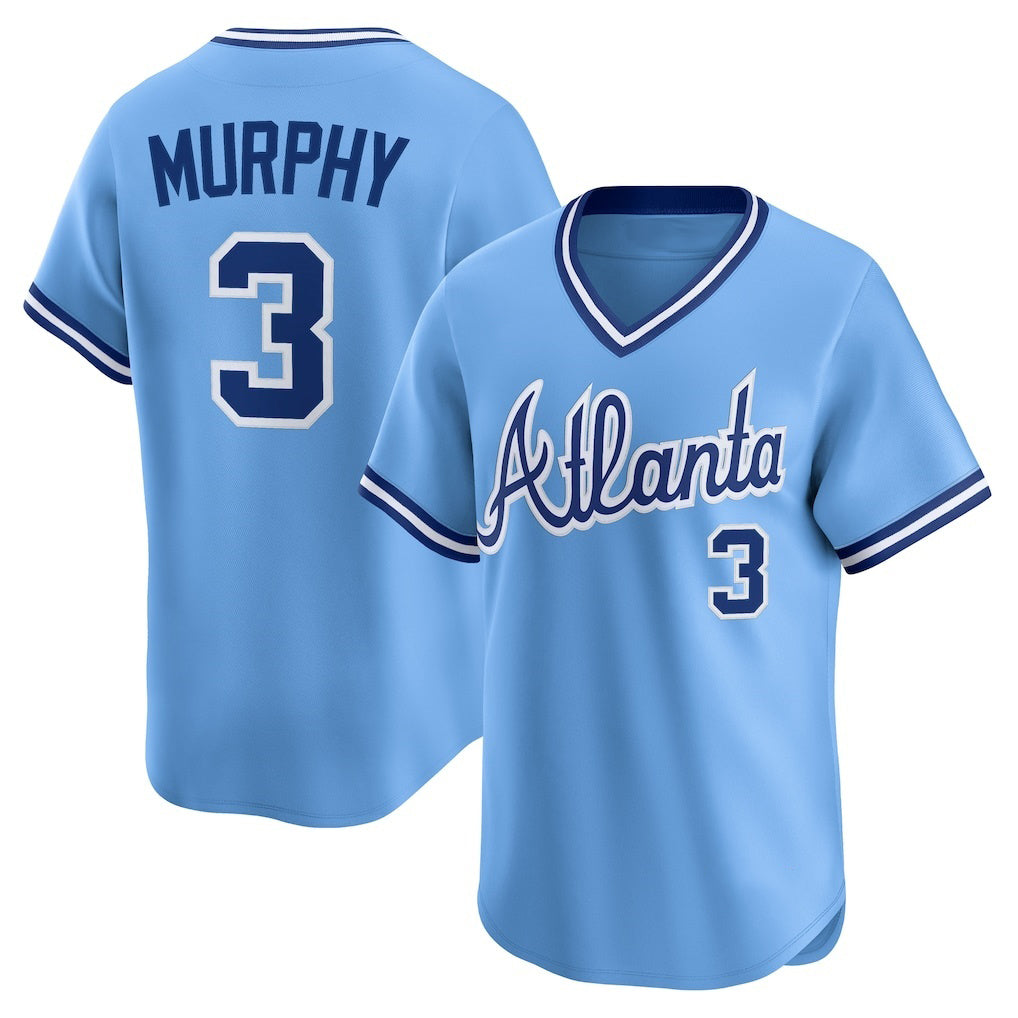 Atlanta Braves #3 Dale Murphy Light Blue MWATKINS Throwback Cooperstown Collection Limited Jersey
