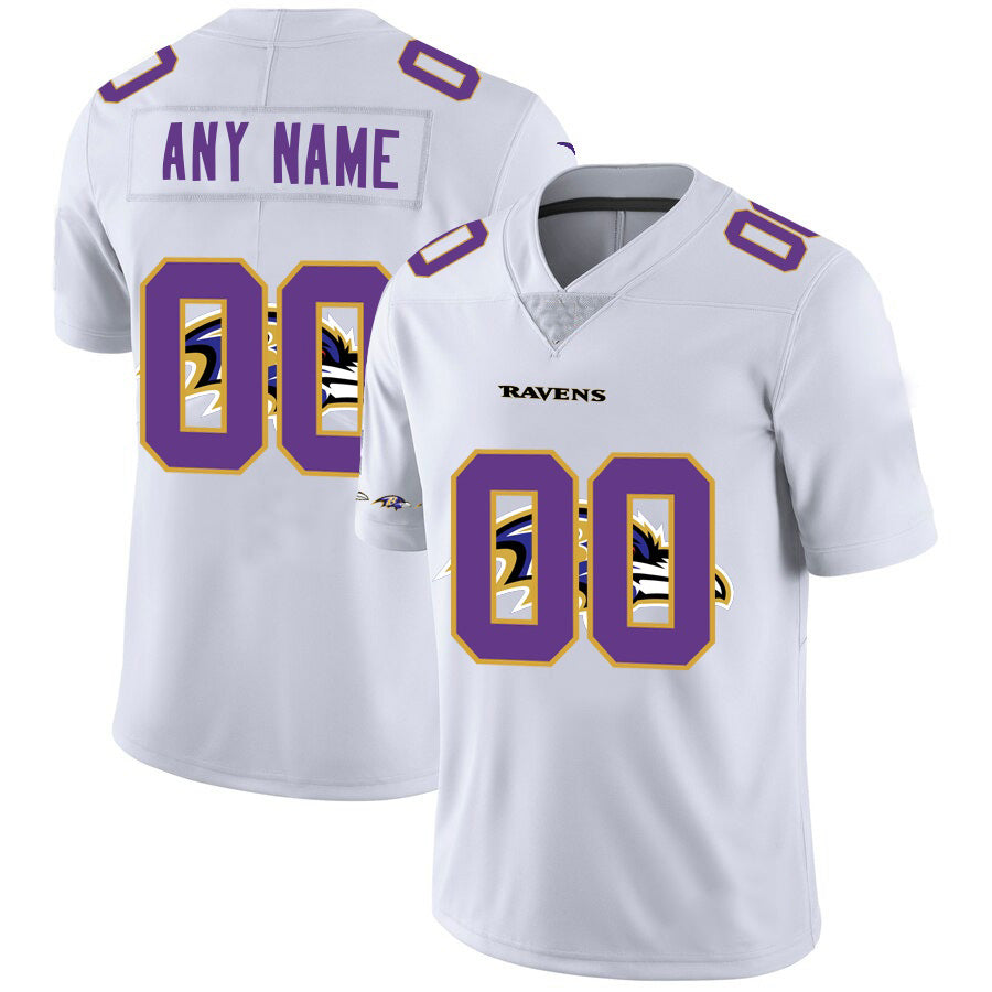Custom B.Ravens White MWATKINS Team Big Logo Vapor Untouchable Limited Jersey