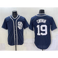 San Diego Padres #19 Tony Gwynn Navy MWATKINS Cool Base Stitched Jersey