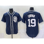 San Diego Padres #19 Tony Gwynn Navy MWATKINS Cool Base Stitched Jersey