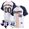 Custom Houston Astros 2024 Jackie Robinson Patch Vapor Premier Limited Jersey ¨C White 3 MWATKINS