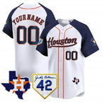 Custom Houston Astros 2024 Jackie Robinson Patch Vapor Premier Limited Jersey ¨C White 3 MWATKINS