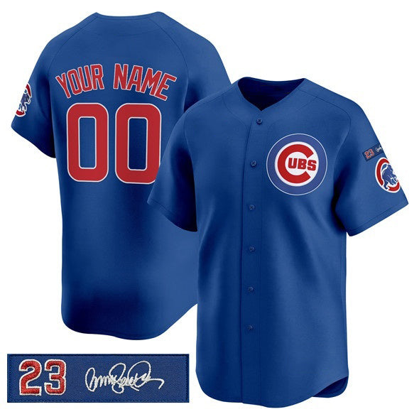 Custom Chicago Cubs Active Player Royal MWATKINS 'Ryne Sandberg Tribute' Vapor Limited V3 Stitched Jersey