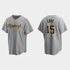 Pittsburgh Pirates #15 Oneil Cruz Gray MWATKINS Road Cool Base Jersey