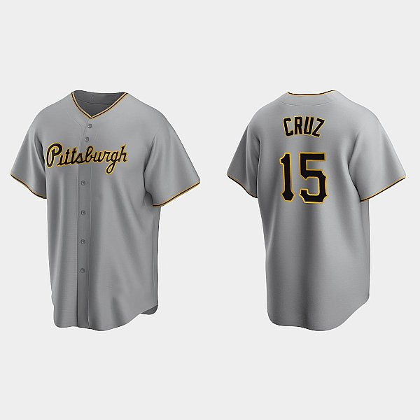 Pittsburgh Pirates #15 Oneil Cruz Gray MWATKINS Road Cool Base Jersey
