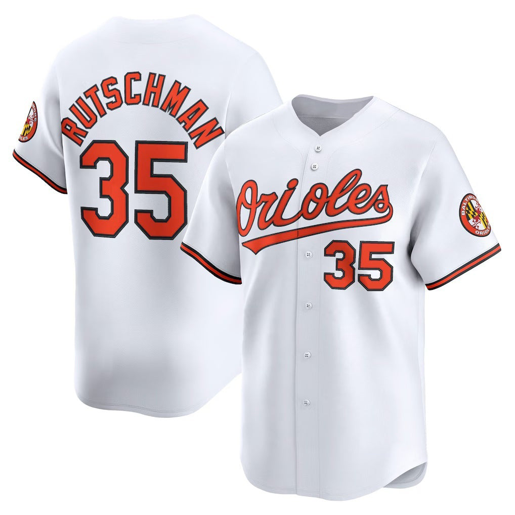 Baltimore Orioles #35 Adley Rutschman White MWATKINS Home Limited Player Jersey