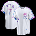 Kansas City Royals #7 Bobby Witt Jr. White MWATKINS 2026 City Connect Stadium Jersey