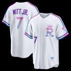 Kansas City Royals #7 Bobby Witt Jr. White MWATKINS 2026 City Connect Stadium Jersey