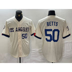 Los Angeles Dodgers #50 Mookie Betts Number Cream MWATKINS 2024 City Connect Limited Stitched Jerseys