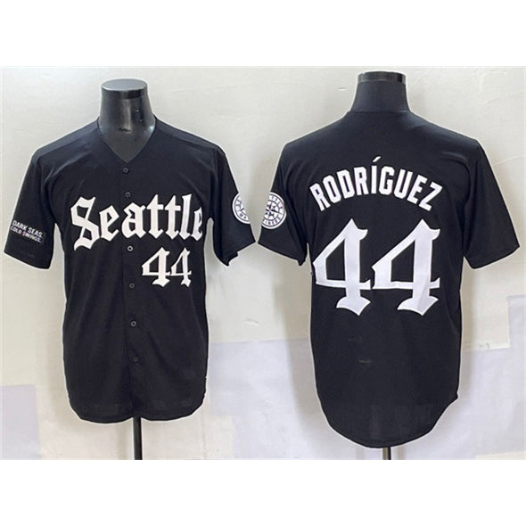 Seattle Mariners #44 Julio Rodr¨ªguez Black MWATKINS 'Deep Sea Gothic Edition' Vapor Premier Limited Stitched Jersey
