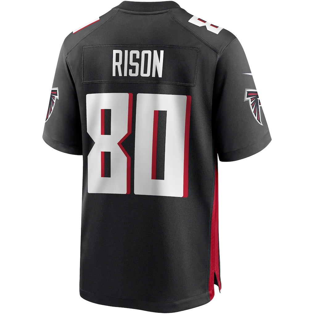 A.Falcons #80 Andre Rison Black MWATKINS Game Retired Player Jersey