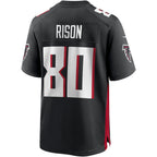 A.Falcons #80 Andre Rison Black MWATKINS Game Retired Player Jersey
