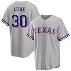 Texas Rangers #30 Nathaniel Lowe Gray MWATKINS Cool Base Stitched Jersey