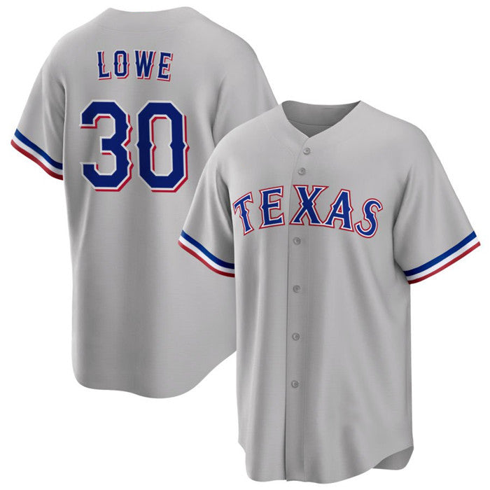 Texas Rangers #30 Nathaniel Lowe Gray MWATKINS Cool Base Stitched Jersey