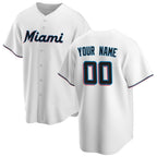 Custom Miami Marlins White MWATKINS Home Replica Jersey