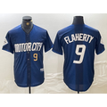 Detroit Tigers #9 Jack Flaherty Number 2024 Navy MWATKINS City Connect Cool Base Limited Stitched Jersey 2