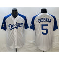Los Angeles Dodgers #5 Freddie Freeman White Blue MWATKINS Fashion Stitched Cool Base Limited Jerseys