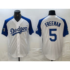 Los Angeles Dodgers #5 Freddie Freeman White Blue MWATKINS Fashion Stitched Cool Base Limited Jerseys