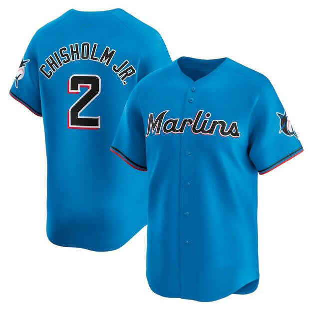 Miami Marlins #2 Jazz Chisholm Jr. Blue MWATKINS Limited Stitched Jersey