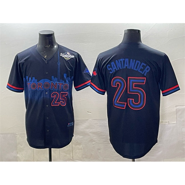 Toronto Blue Jays #25 Anthony Santander Navy MWATKINS 2025 World Series City Connect Limited Stitched Jersey