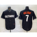 Baltimore Orioles #7 Jackson Holliday Black MWATKINS 2023 City Connect Cool Base Stitched Jersey