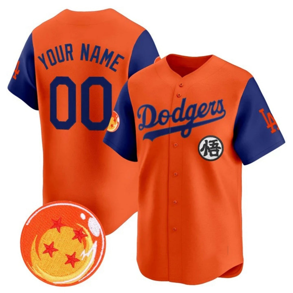 Custom Los Angeles Dodgers x Dragon Ball Royal Orange MWATKINS Vapor Premier Limited Jersey - Stitched