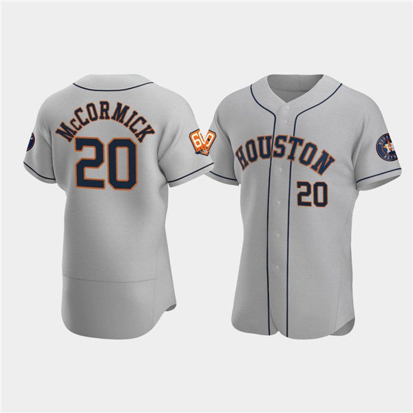 Houston Astros #20 Chas McCormick Gray MWATKINS 60th Anniversary Flex Base Stitched Jersey