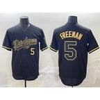 Los Angeles Dodgers #5 Freddie Freeman Black Gold MWATKINS Limited Stitched Jersey