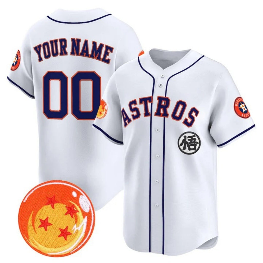 Custom Houston Astros x Dragon Ball White MWATKINS Vapor Premier Limited Jersey - All Stitched
