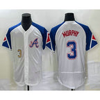 Atlanta Braves #3 Dale Murphy Number White MWATKINS 2023 City Connect Flex Base Stitched Jersey