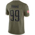 W.Commanders #99 Chase Young Olive MWATKINS Salute To Service Limited Jersey