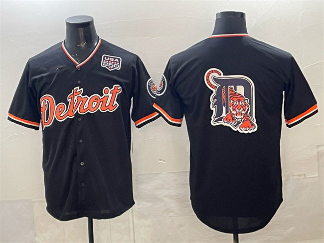 Detroit Tigers Team Big Logo Navy MWATKINS 2026 Alternate USA 250' Patch Vapor Premier Limited Stitched Jersey