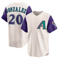 Arizona Diamondbacks #20 Luis Gonzalez Cream MWATKINS Throwback Cooperstown Collection Limited Jersey