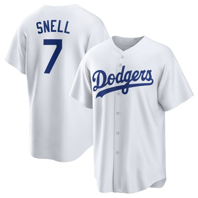 Los Angeles Dodgers #7 Blake Snell White MWATKINS 2024 Cool Base Stitched Jersey