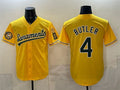 Oakland Athletics #4 Lawrence Butler 2026 Yellow MWATKINS Alternate Sacramento Celebrating 125 Years Vapor Limited Stitched Jersey