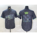 Tampa Bay Rays #22 Jose Siri Charcoal MWATKINS 2024 City Connect Limited Stitched Jersey