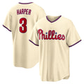 Philadelphia Phillies #3 Bryce Harper Cream MWATKINS Alternate Replica Jersey
