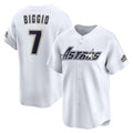 Houston Astros #7 Craig Biggio White MWATKINS Throwback Cooperstown Collection Limited Jersey
