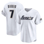 Houston Astros #7 Craig Biggio White MWATKINS Throwback Cooperstown Collection Limited Jersey