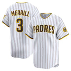 San Diego Padres #3 Jackson Merrill White MWATKINS Home Limited Player Jersey