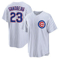 Chicago Cubs #23 Ryne Sandberg White MWATKINS Home Retired Player Replica Jersey