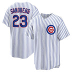 Chicago Cubs #23 Ryne Sandberg White MWATKINS Home Retired Player Replica Jersey