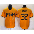Pittsburgh Pirates #32 Henry Davis Yellow MWATKINS 2023 City Connect Stitched Jersey
