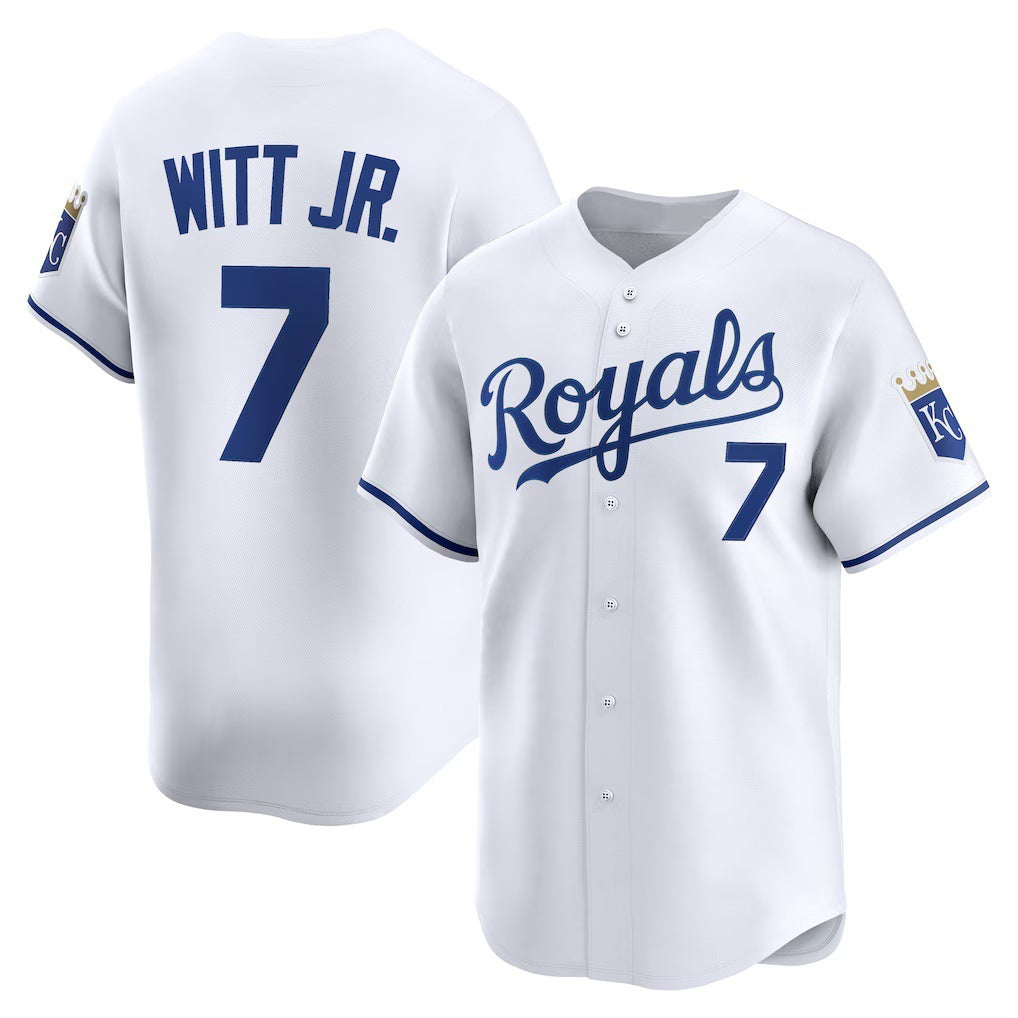 Kansas City Royals #7 Bobby Witt Jr. White MWATKINS Home Limited Player Jersey