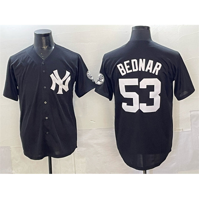 New York Yankees #53 David Bednar Black MWATKINS Stitched Jersey